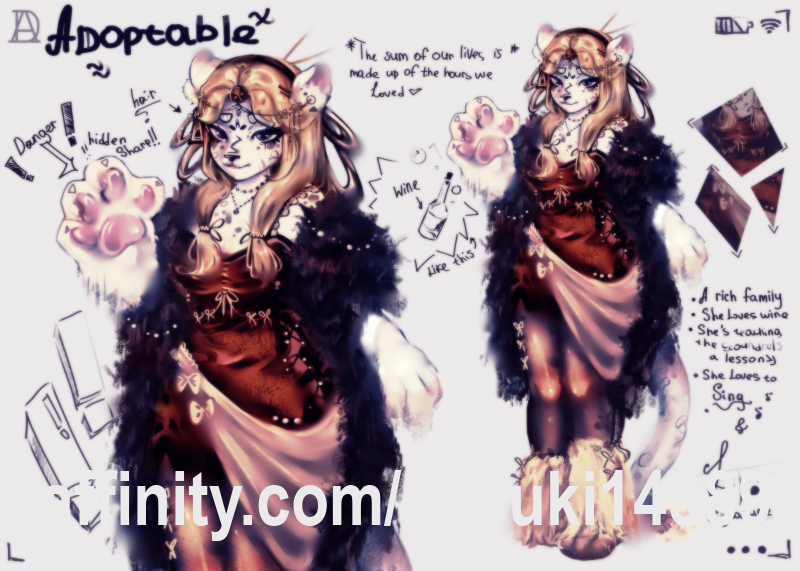 tigr auc
#SB:50$ 
#AB:600$ 
+For a $100 bid I'll draw you full-scale art.
for AB+NSFW
payment on easystart/Boosty/Lava.top
all rights will be yours, as well as the image format 7000×5000 
contact >telegram
#art #furry #auction #adoptable