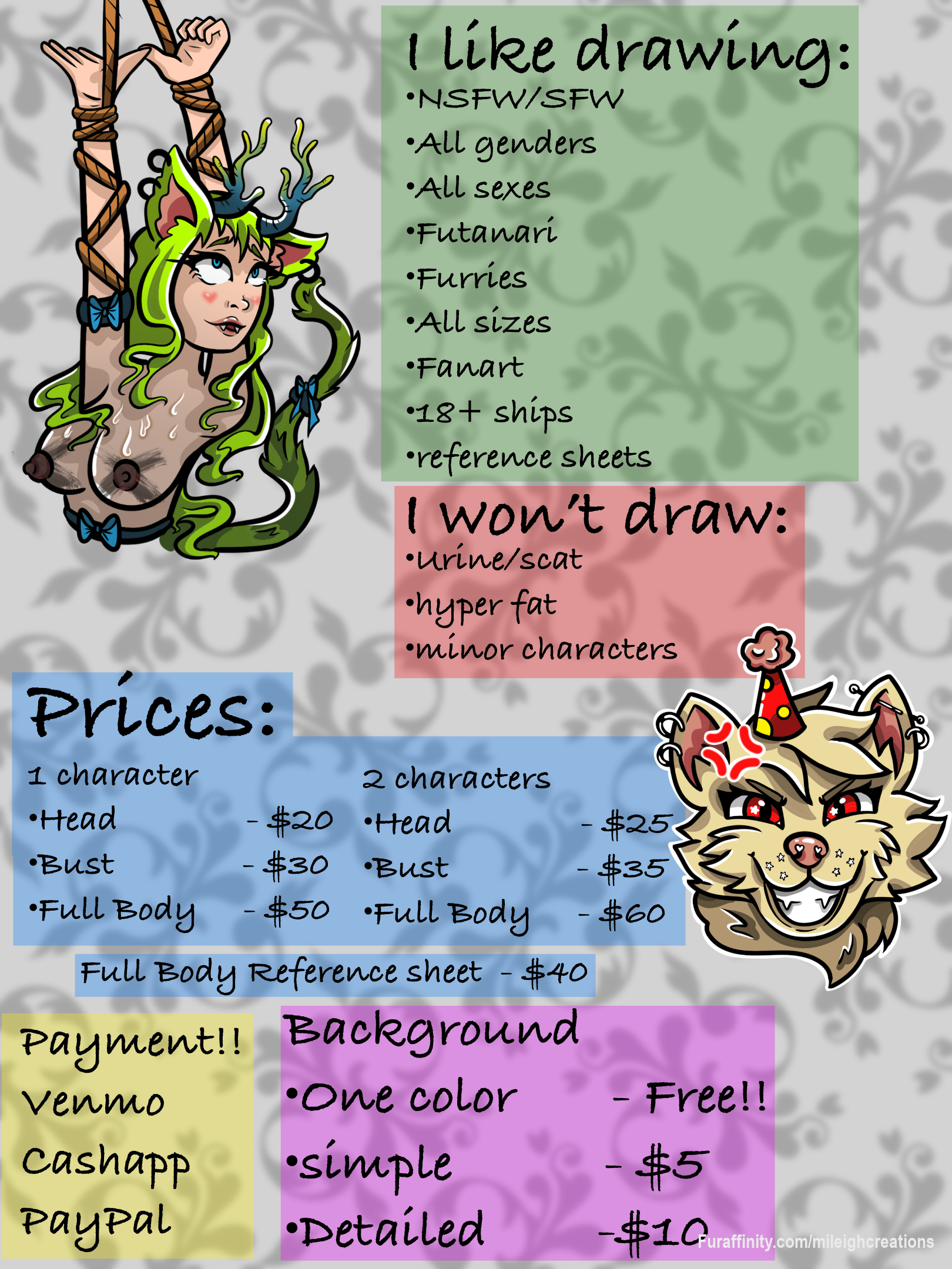 Let me draw for you!! Commissions are ready and open!! 
#commissions #fursona #furry #furryoc #oc